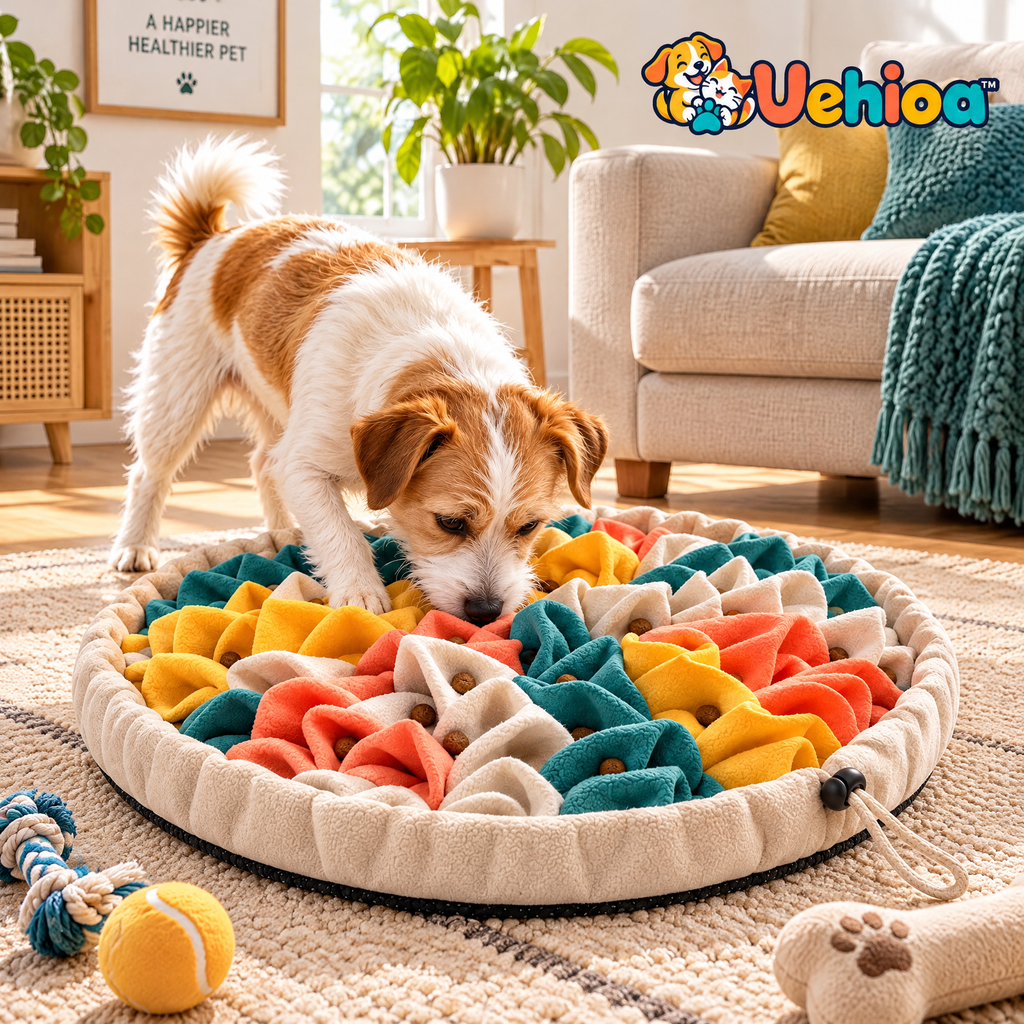 Uehioa™ Round Snuffle Mat for Dogs lifestyle view