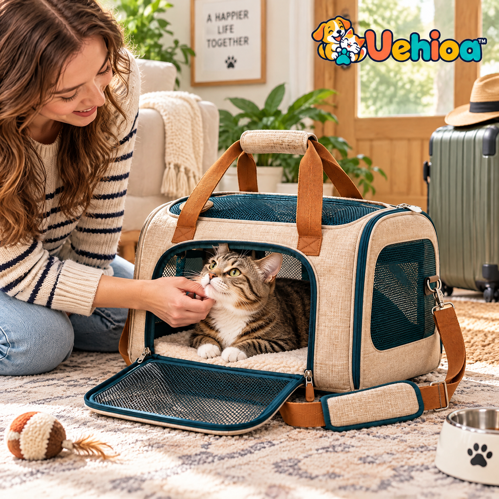 Uehioa™ Soft-Sided Pet Travel Carrier lifestyle view