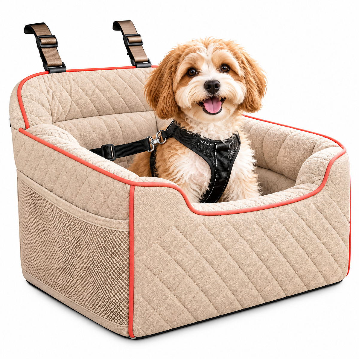 Uehioa™ Quilted Dog Car Booster Seat full product view