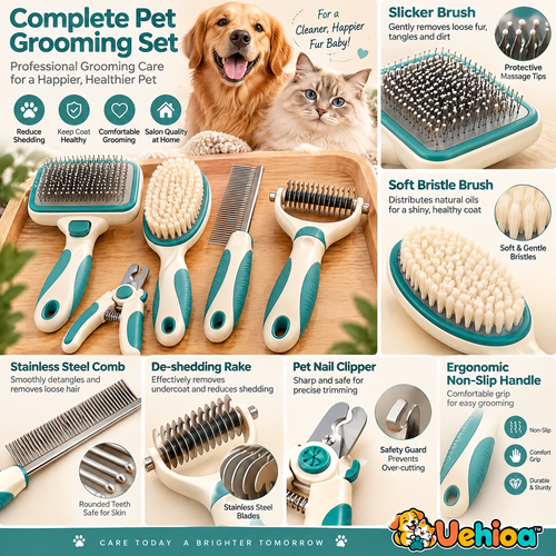 Uehioa™ 5-Piece Pet Grooming Tool Set product details