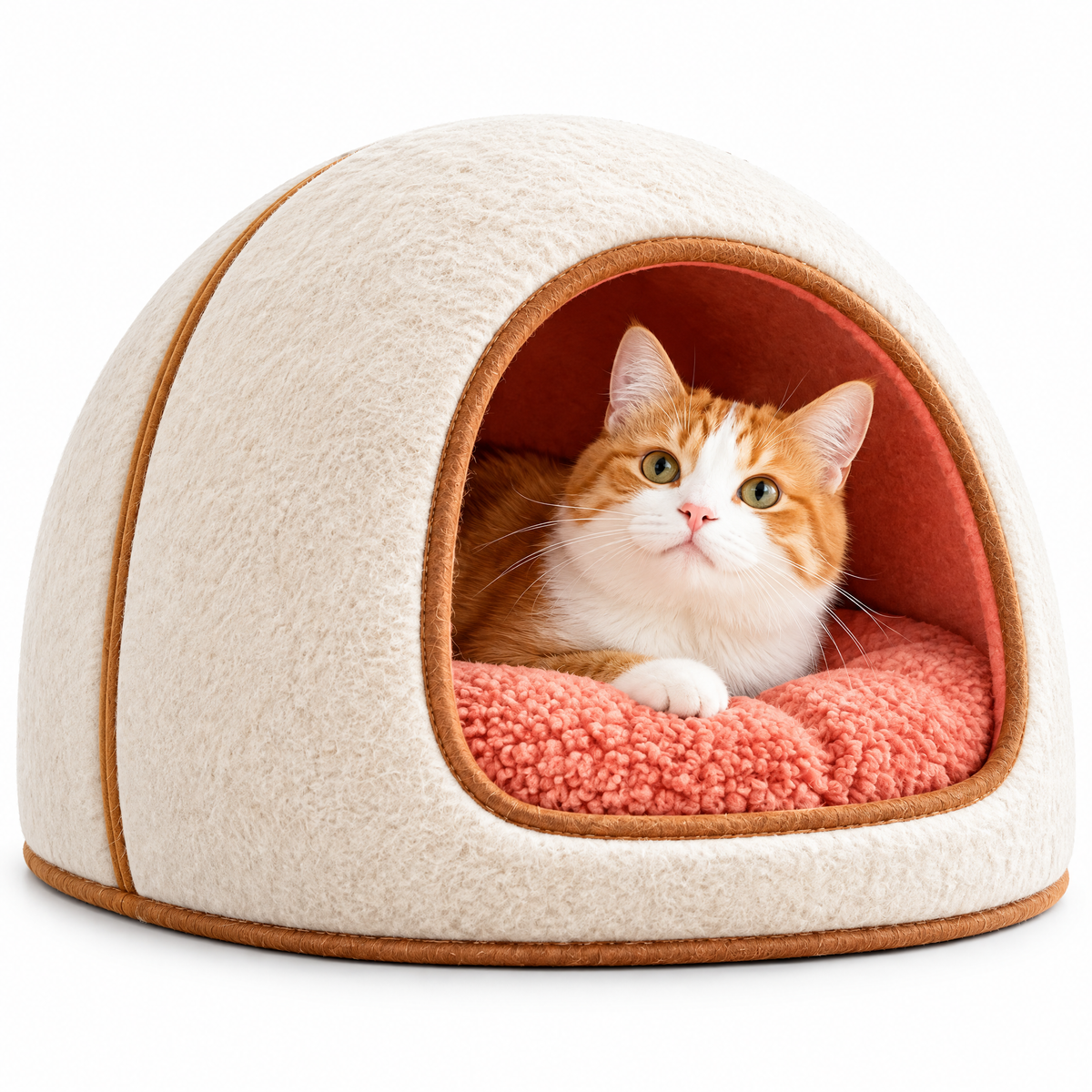Uehioa™ Cozy Felt Cat Cave Bed full product view