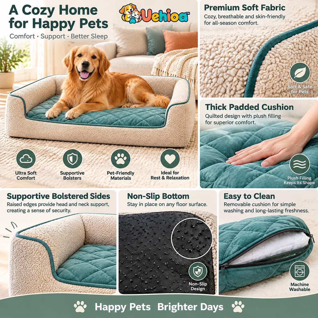 Uehioa™ Orthopedic Bolster Dog Bed product details