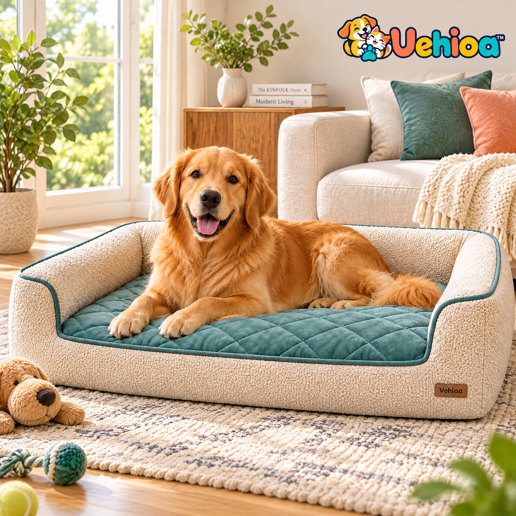 Uehioa™ Orthopedic Bolster Dog Bed lifestyle view