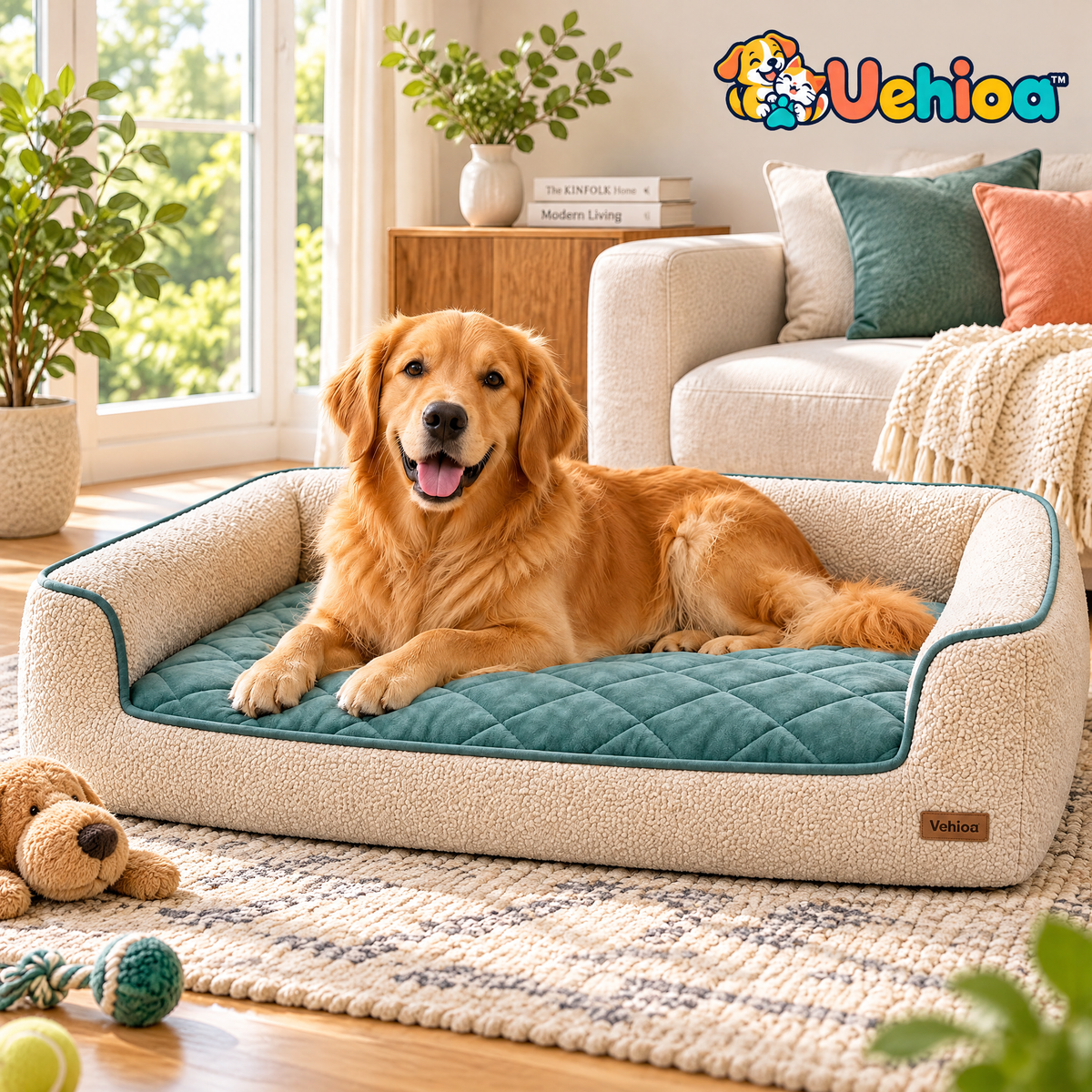 Uehioa™ Orthopedic Bolster Dog Bed lifestyle view